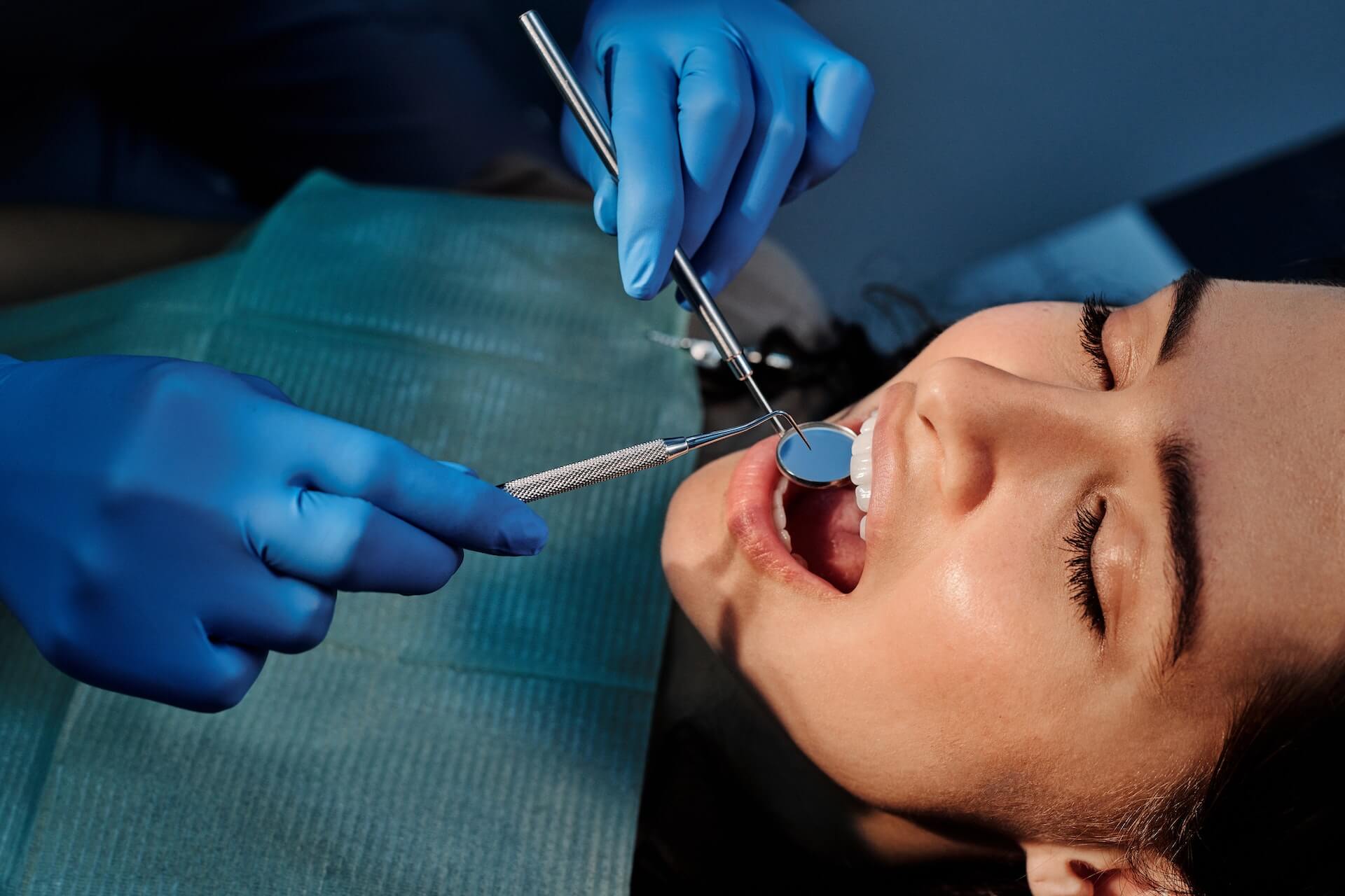 Patient receiving attentive dental care